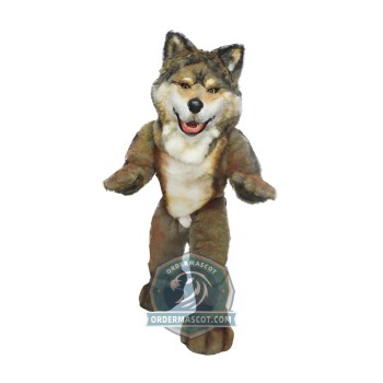 Realistic Adult Wolf Mascot Costume