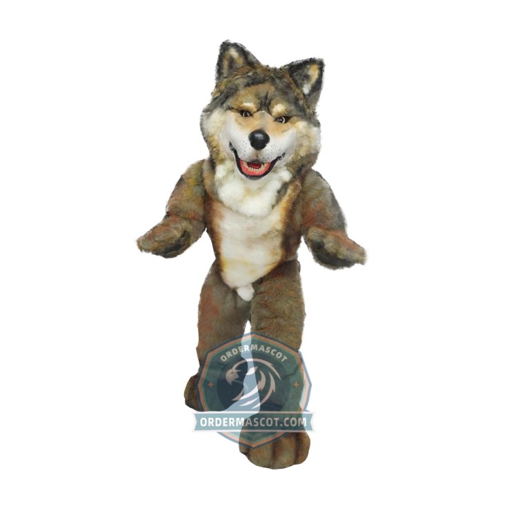 Realistic Adult Wolf Mascot Costume