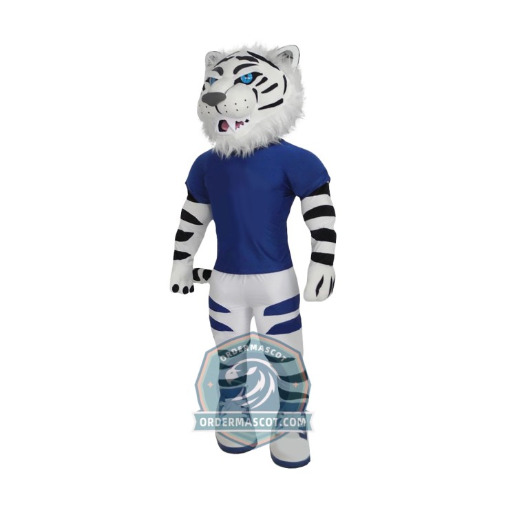 Realistic White Tiger Mascot Costume