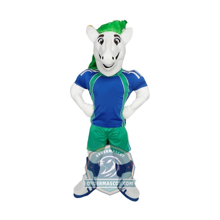 Sport White Horse Mascot Costume