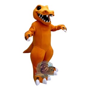 Orange Dinosaur Mascot Costume