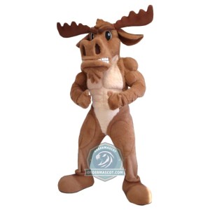 Power Muscular Moose Mascot Costume