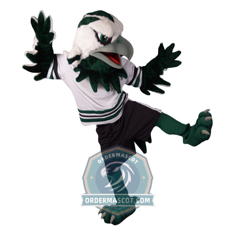 Green & White Eagle Mascot Costume